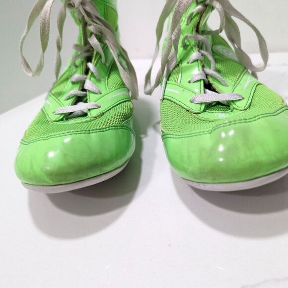 Ringside Diablo Boxing wrestling leather Shoes neon Green size 5 . Breathable - Picture 4 of 13